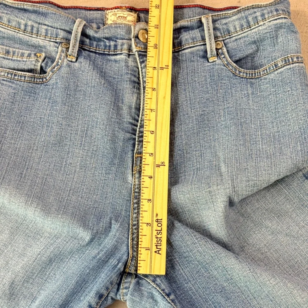 Levis 512 Perfectly Slimming Capri Jeans Men Light Wash Blue Denim Size 14 34x18